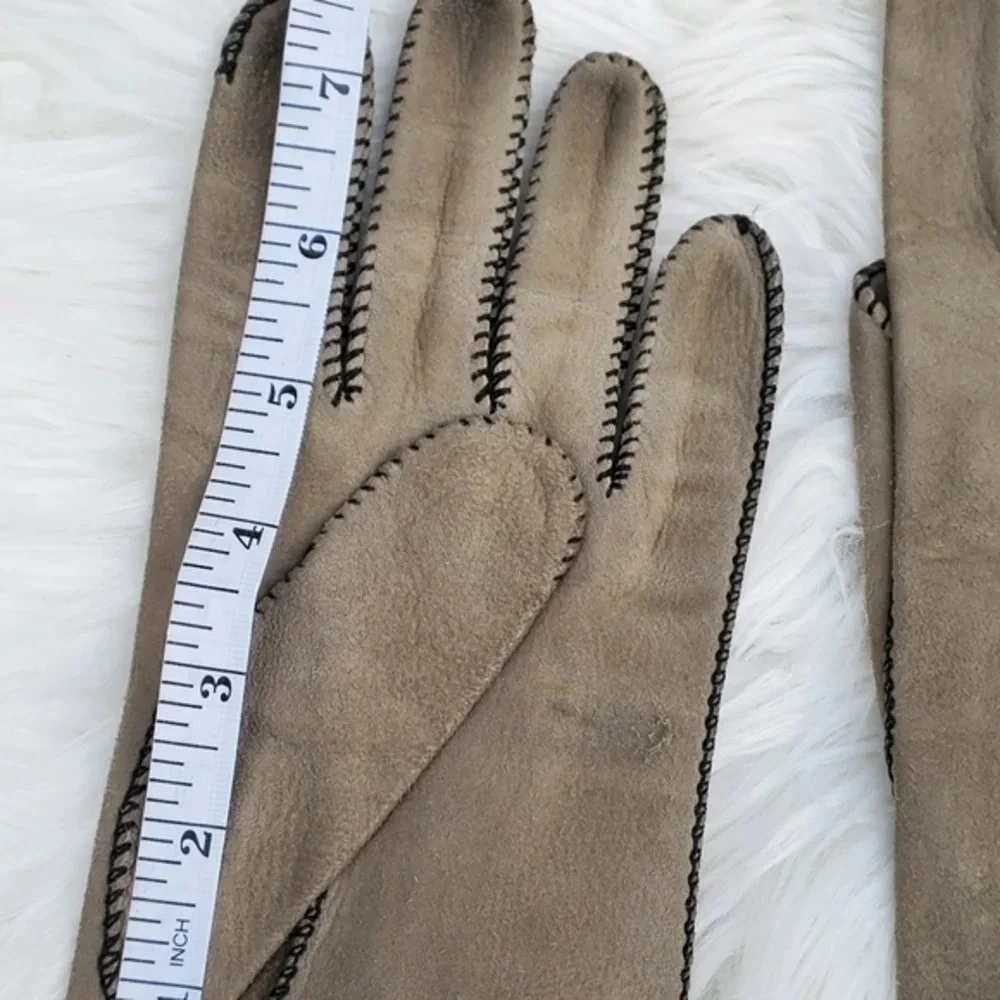 Fownes‎ Vintage  Gray Whipstiched Gloves 8